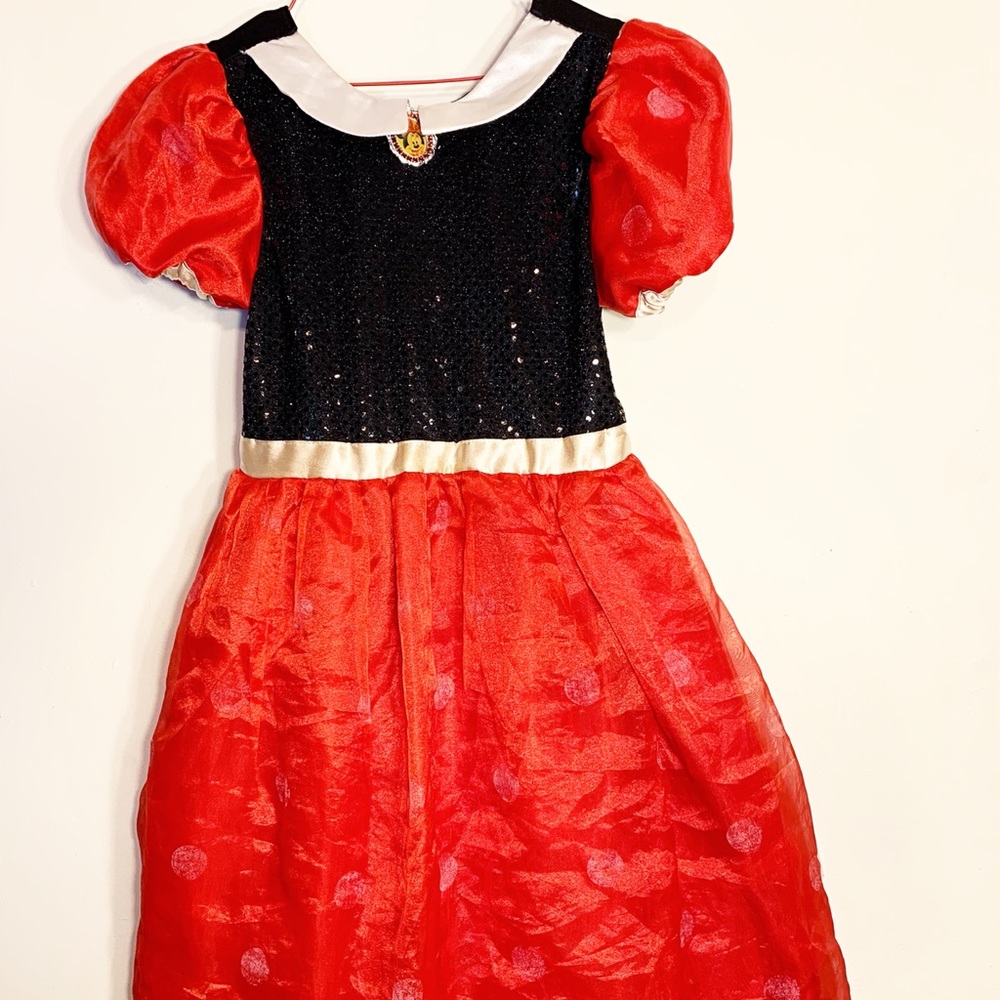 Girls 7/8 Disney’s Minnie Mouse dress up dress red white costume Halloween